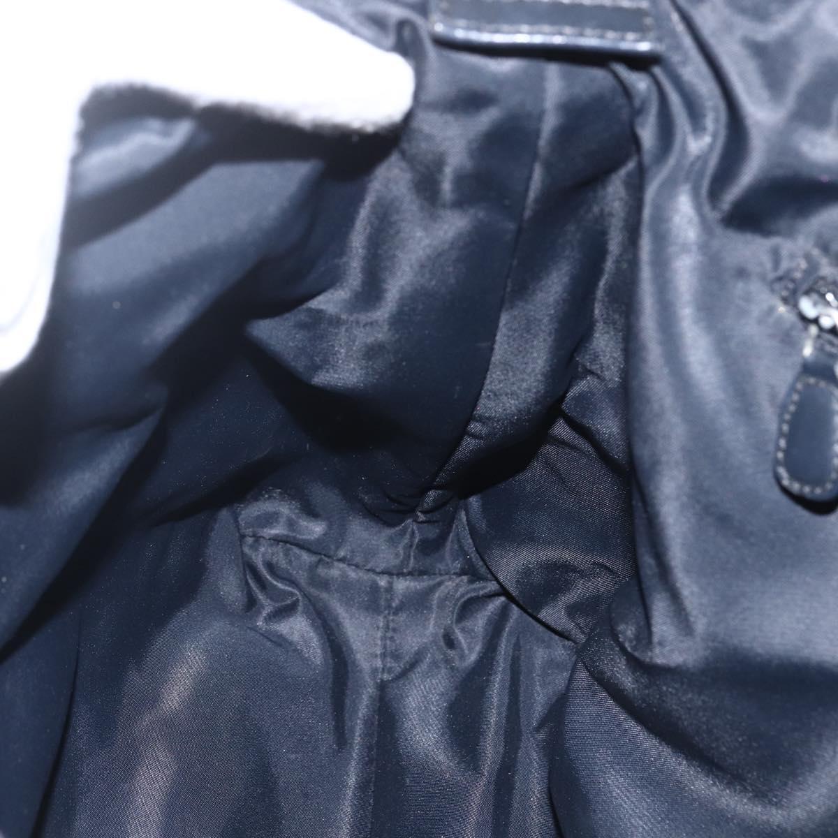 Christian Dior Trotter Canvas Shoulder Bag Black Silver Auth ti3506