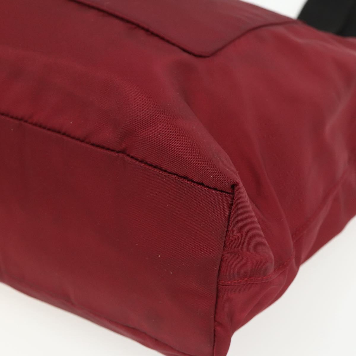 PRADA Sports Tote Bag Nylon Red Silver Auth ti3508