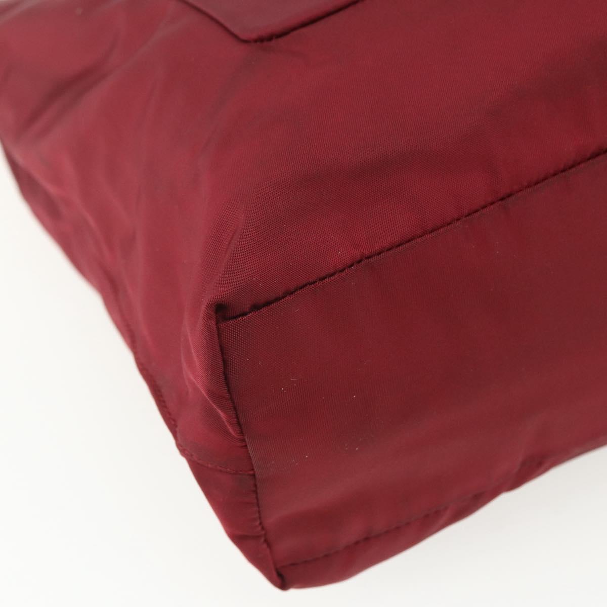 PRADA Sports Tote Bag Nylon Red Silver Auth ti3508