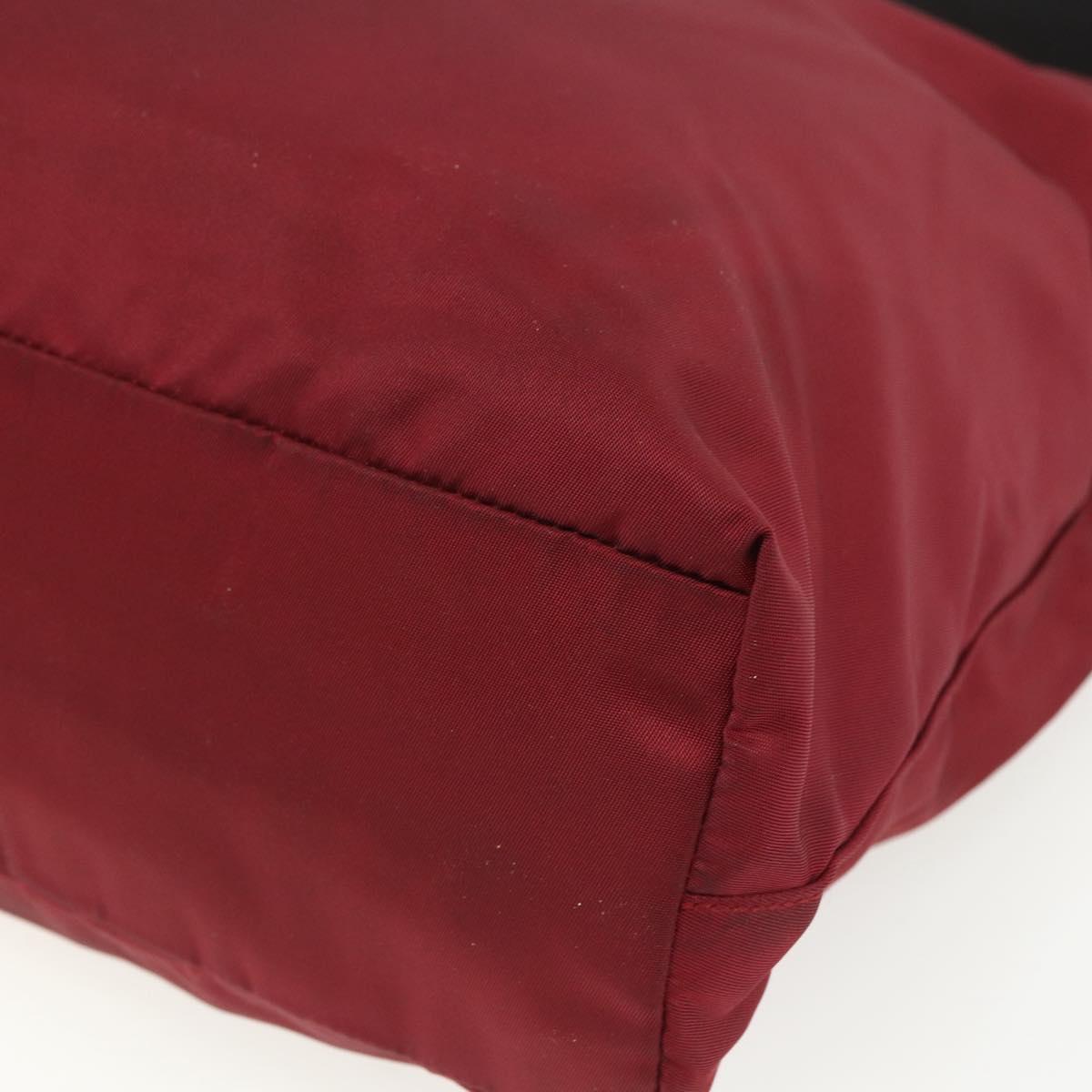 PRADA Sports Tote Bag Nylon Red Silver Auth ti3508