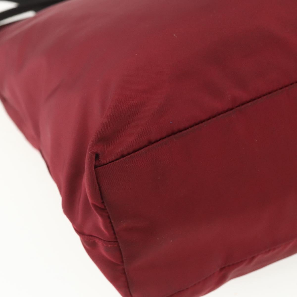 PRADA Sports Tote Bag Nylon Red Silver Auth ti3508