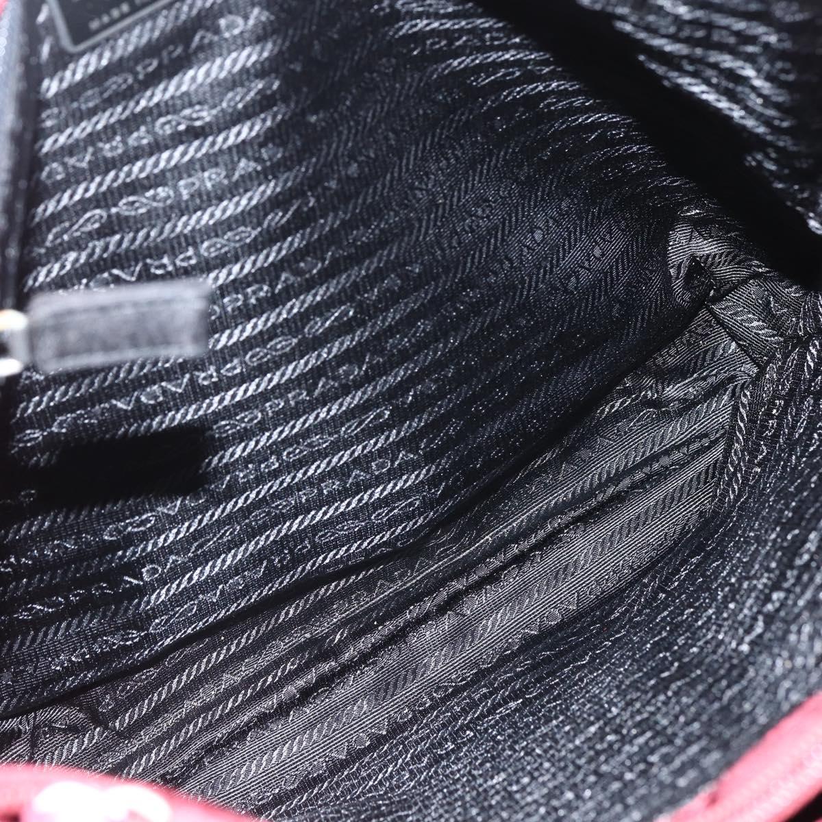 PRADA Sports Tote Bag Nylon Red Silver Auth ti3508