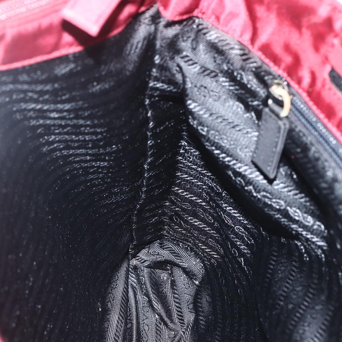 PRADA Sports Tote Bag Nylon Red Silver Auth ti3508
