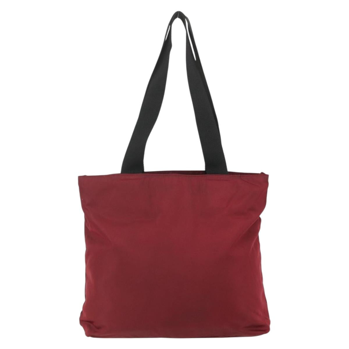 PRADA Sports Tote Bag Nylon Red Silver Auth ti3508