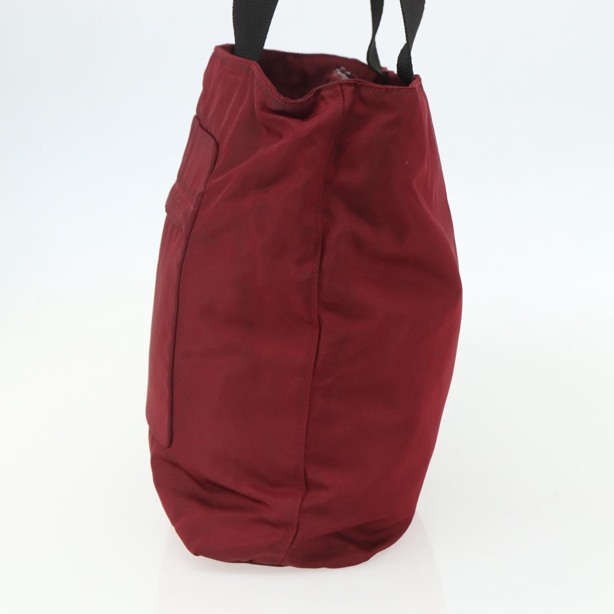 PRADA Sports Tote Bag Nylon Red Silver Auth ti3508