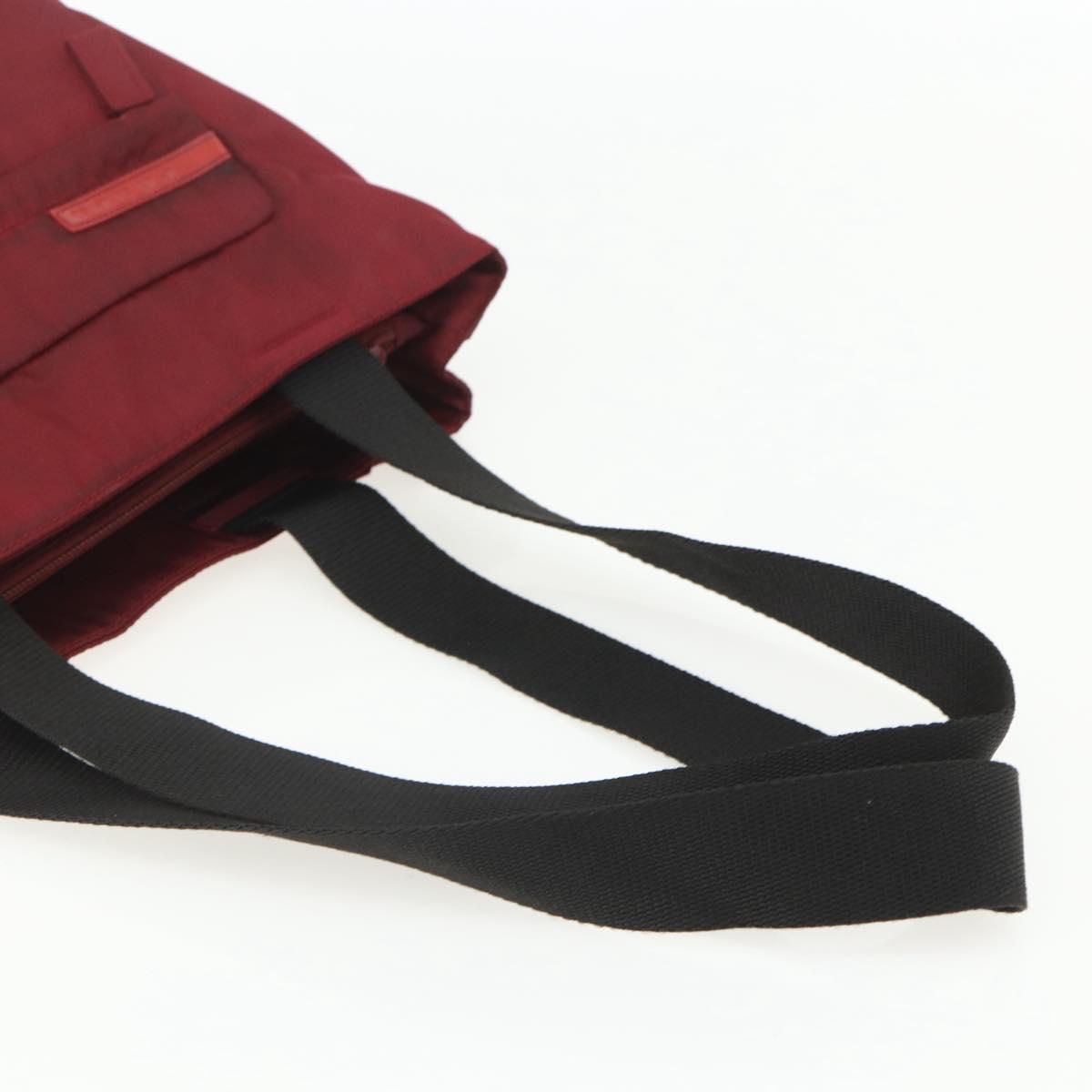 PRADA Sports Tote Bag Nylon Red Silver Auth ti3508