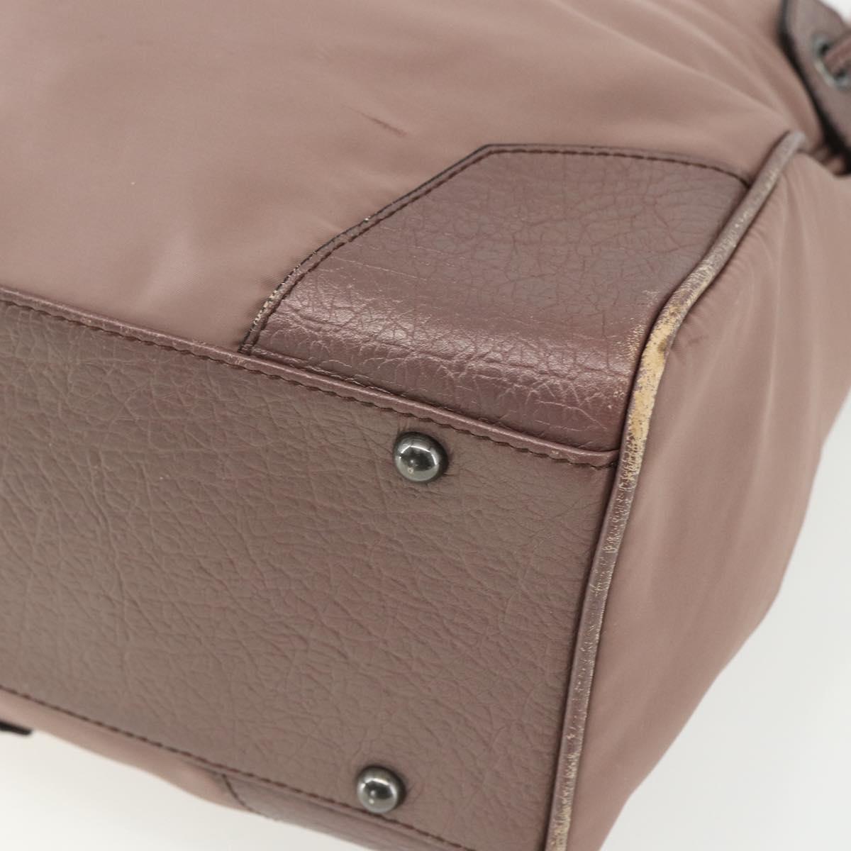 BURBERRY Shoulder Bag Nylon Pink Silver Auth ti3509