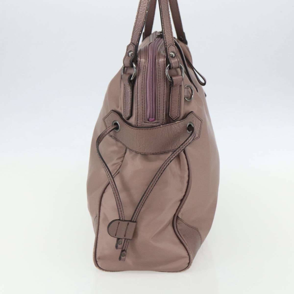 BURBERRY Shoulder Bag Nylon Pink Silver Auth ti3509