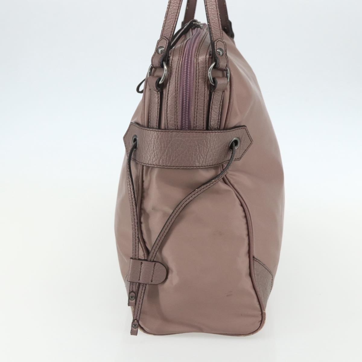 BURBERRY Shoulder Bag Nylon Pink Silver Auth ti3509