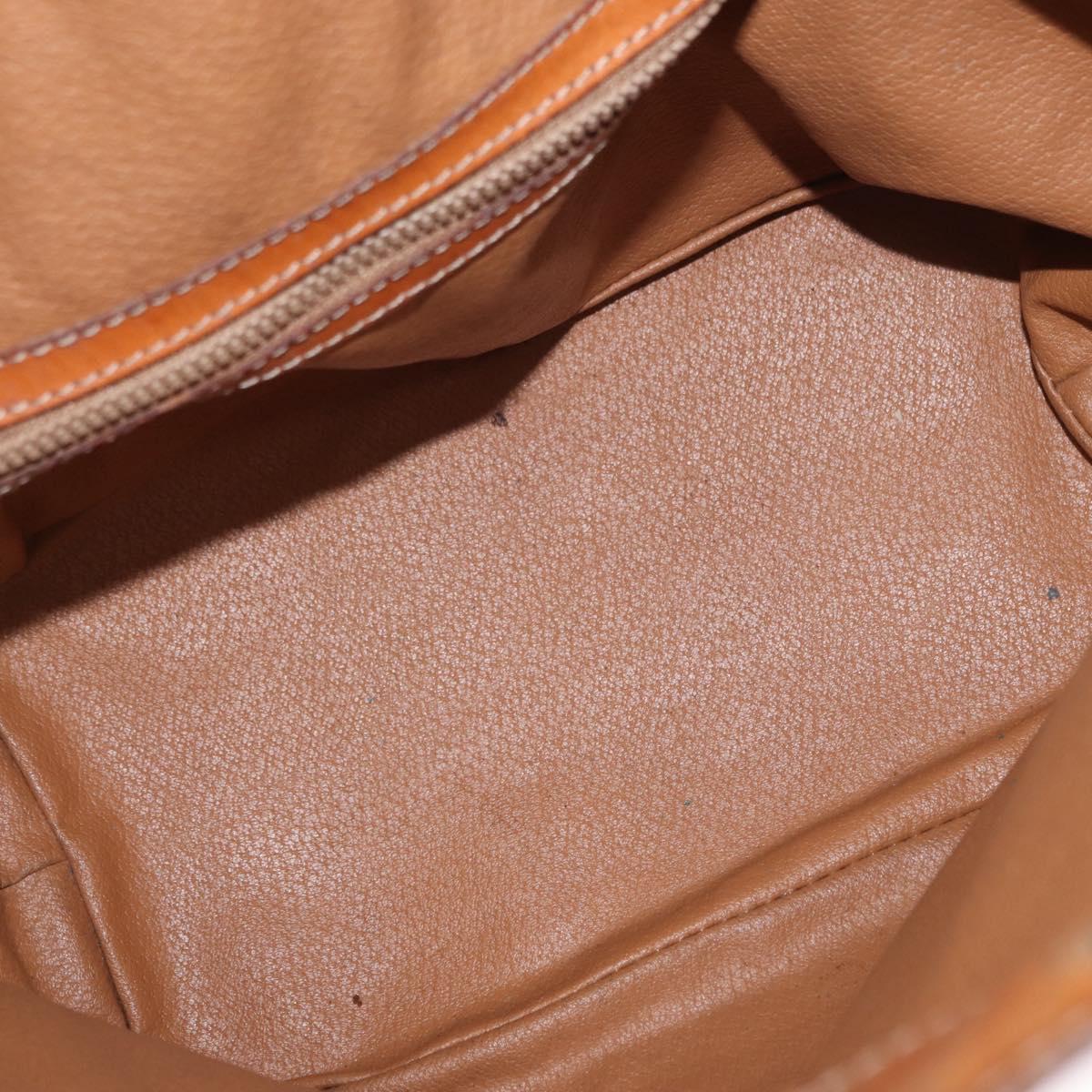 CELINE Macadam Canvas Shoulder Bag PVC Leather Brown Gold Auth ti3510