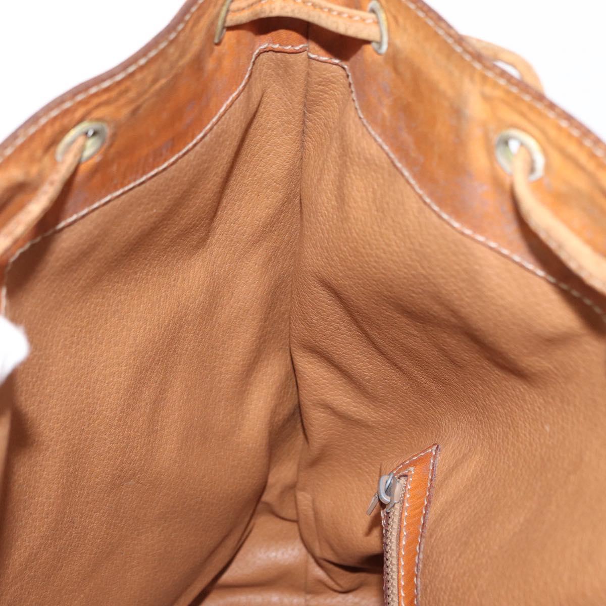 CELINE Macadam Canvas Shoulder Bag PVC Leather Brown Gold Auth ti3510