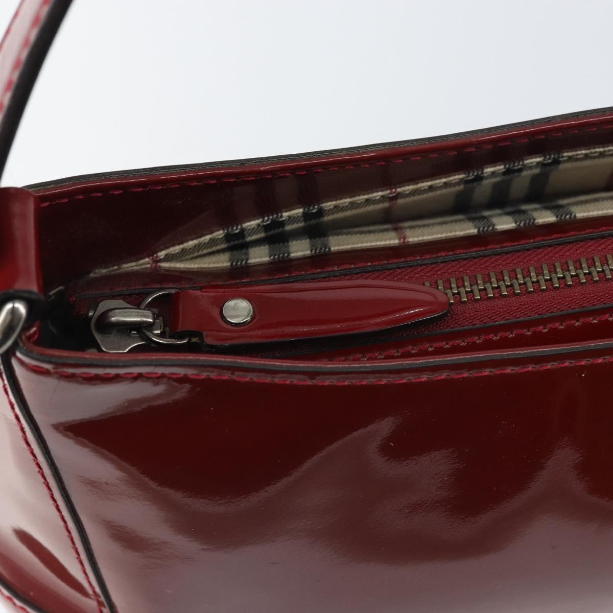 BURBERRY Shoulder Bag Patent leather Red Auth ti3511