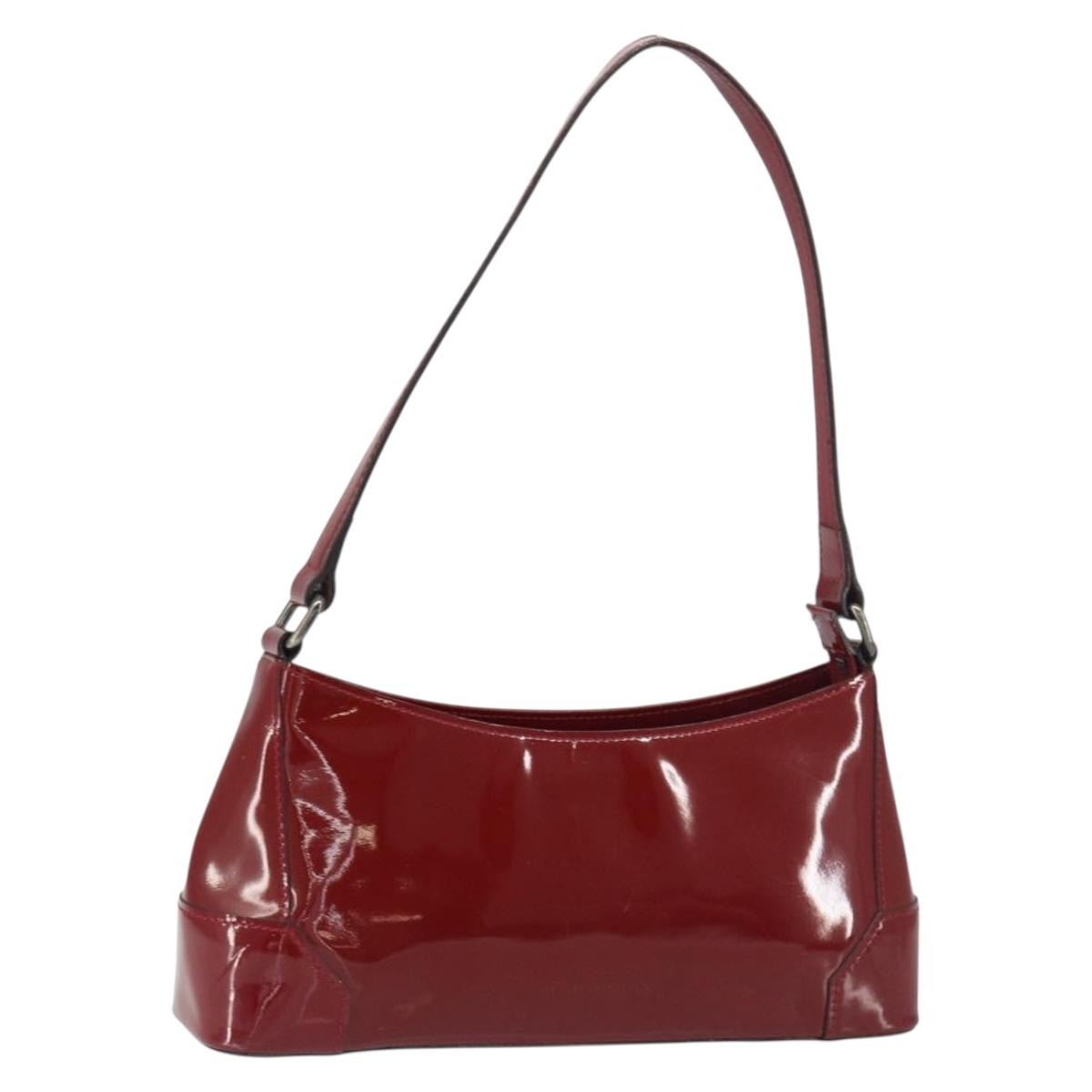 BURBERRY Shoulder Bag Patent leather Red Auth ti3511