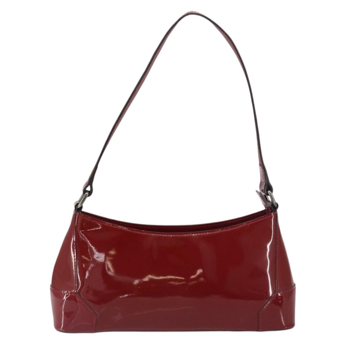 BURBERRY Shoulder Bag Patent leather Red Auth ti3511
