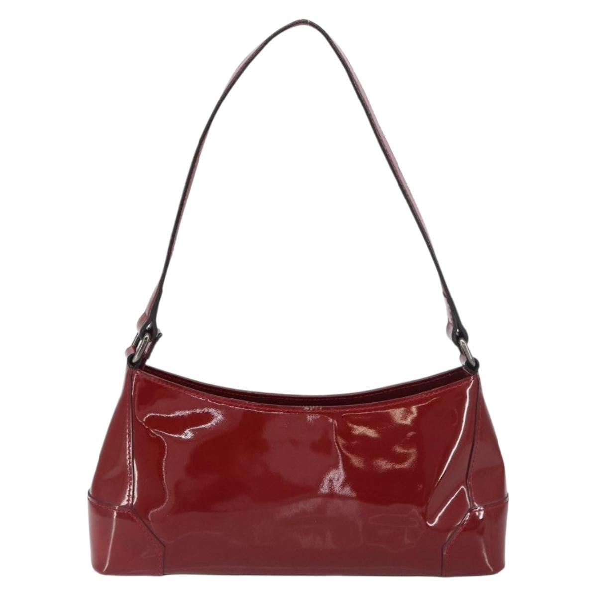 BURBERRY Shoulder Bag Patent leather Red Auth ti3511