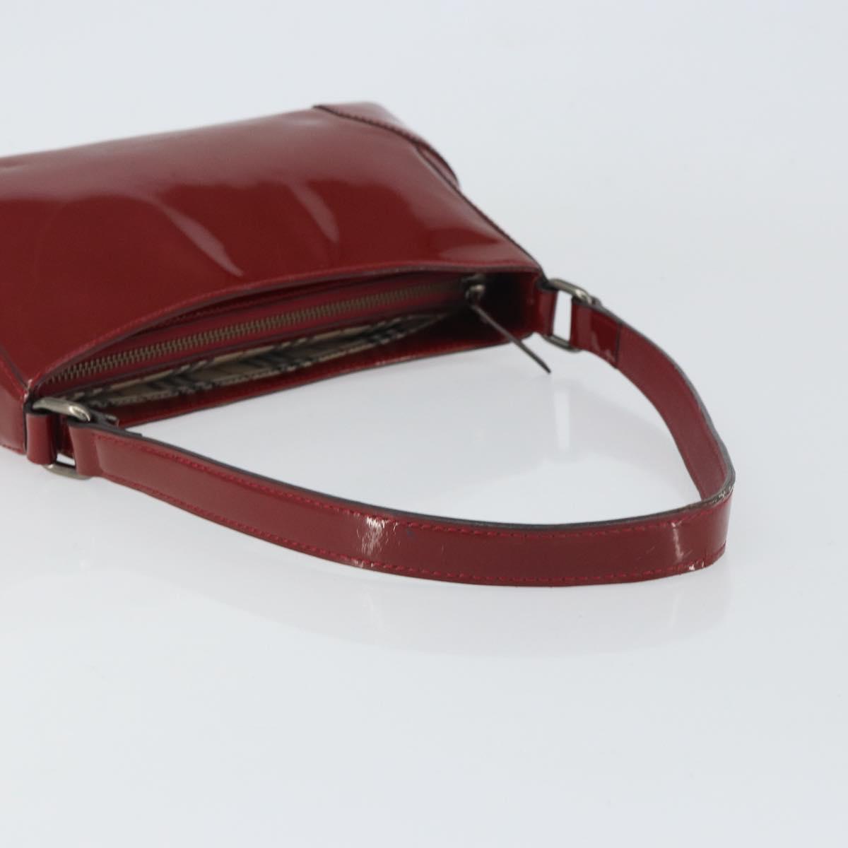 BURBERRY Shoulder Bag Patent leather Red Auth ti3511