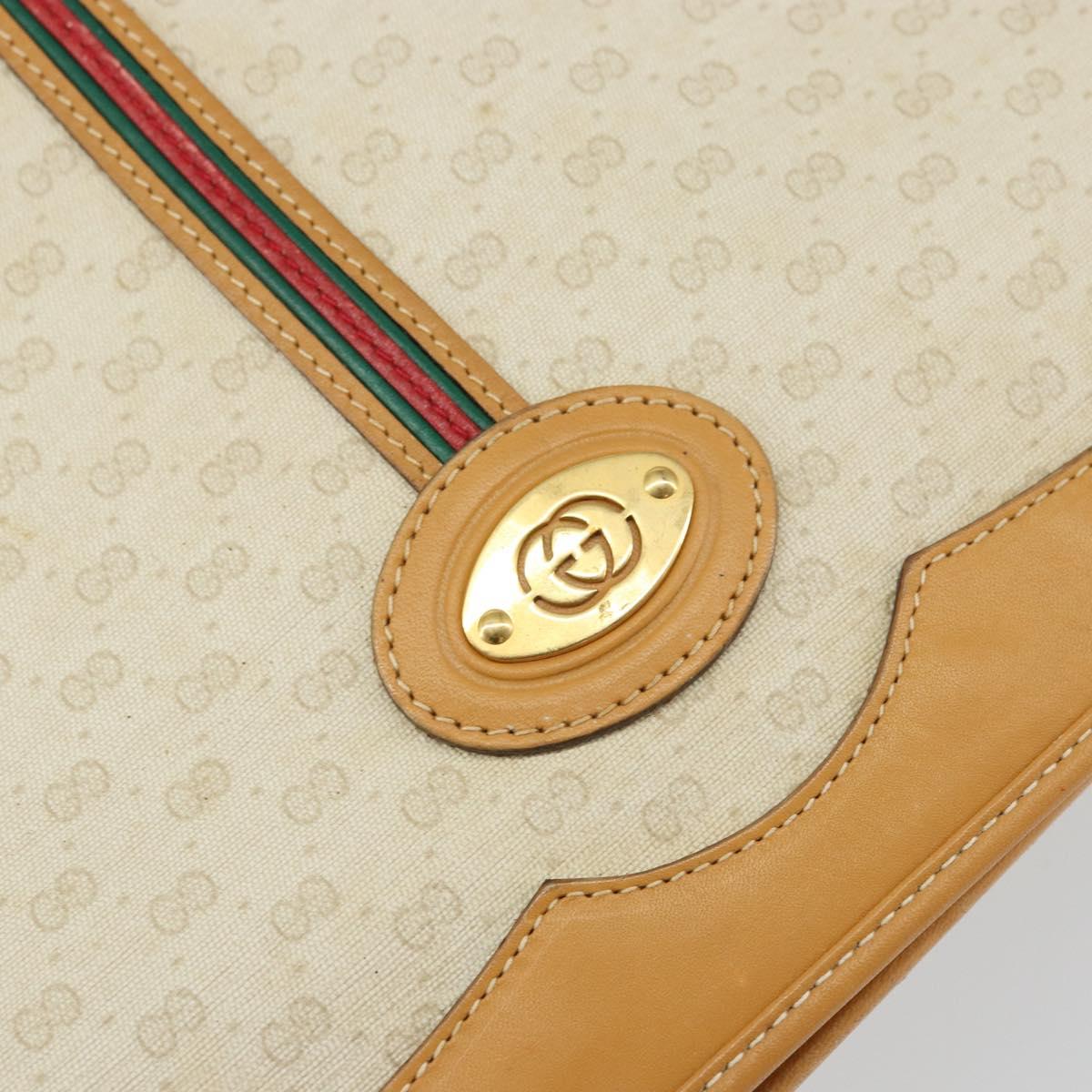 GUCCI Micro GG Supreme Web Sherry Line Bag PVC Beige 001 066 0551 Auth ti3514