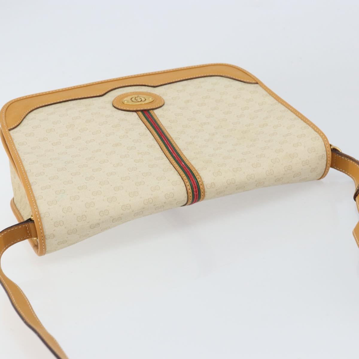 GUCCI Micro GG Supreme Web Sherry Line Bag PVC Beige 001 066 0551 Auth ti3514