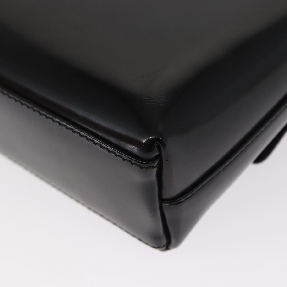 GUCCI Shoulder Bag Patent leather Black Gold 007 3444 0282 Auth ti3515