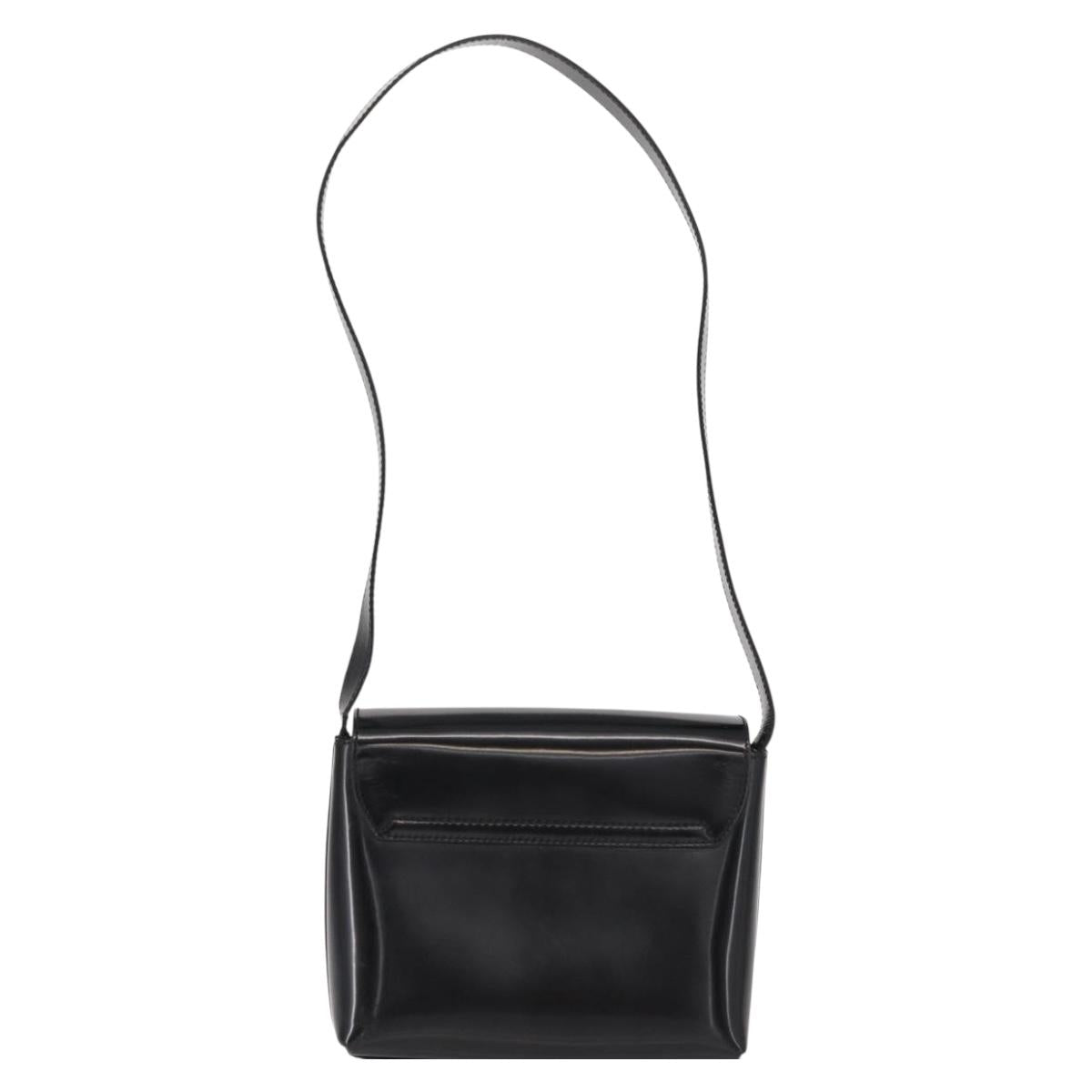 GUCCI Shoulder Bag Patent leather Black Gold 007 3444 0282 Auth ti3515