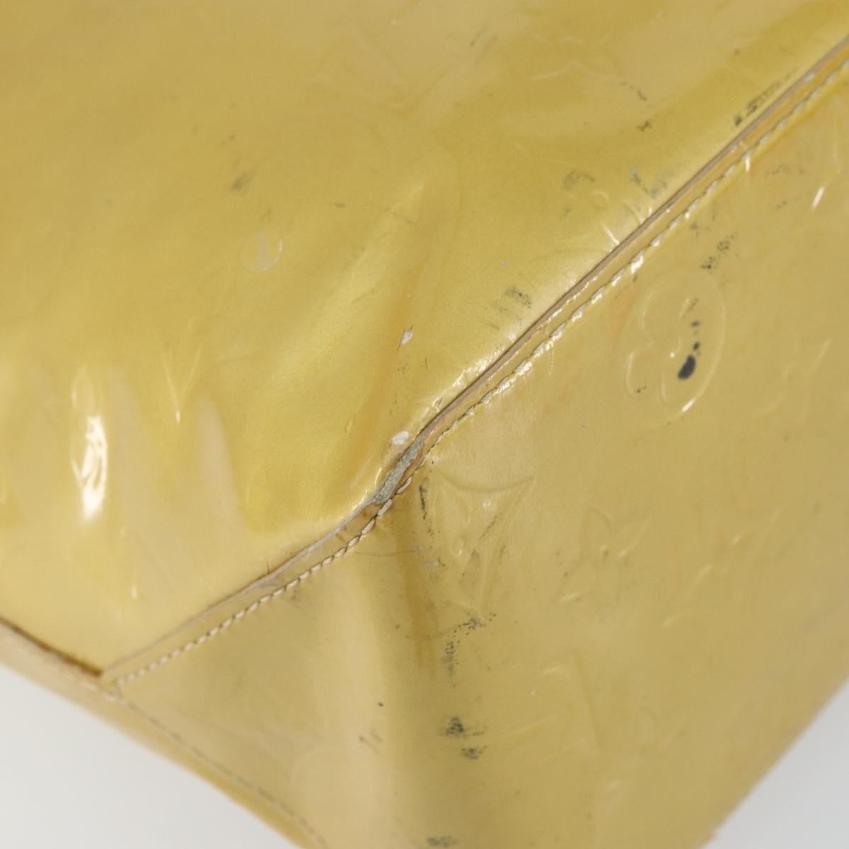 LOUIS VUITTON Monogram Vernis Reade MM Hand Bag Beige M91141 LV Auth ti3516