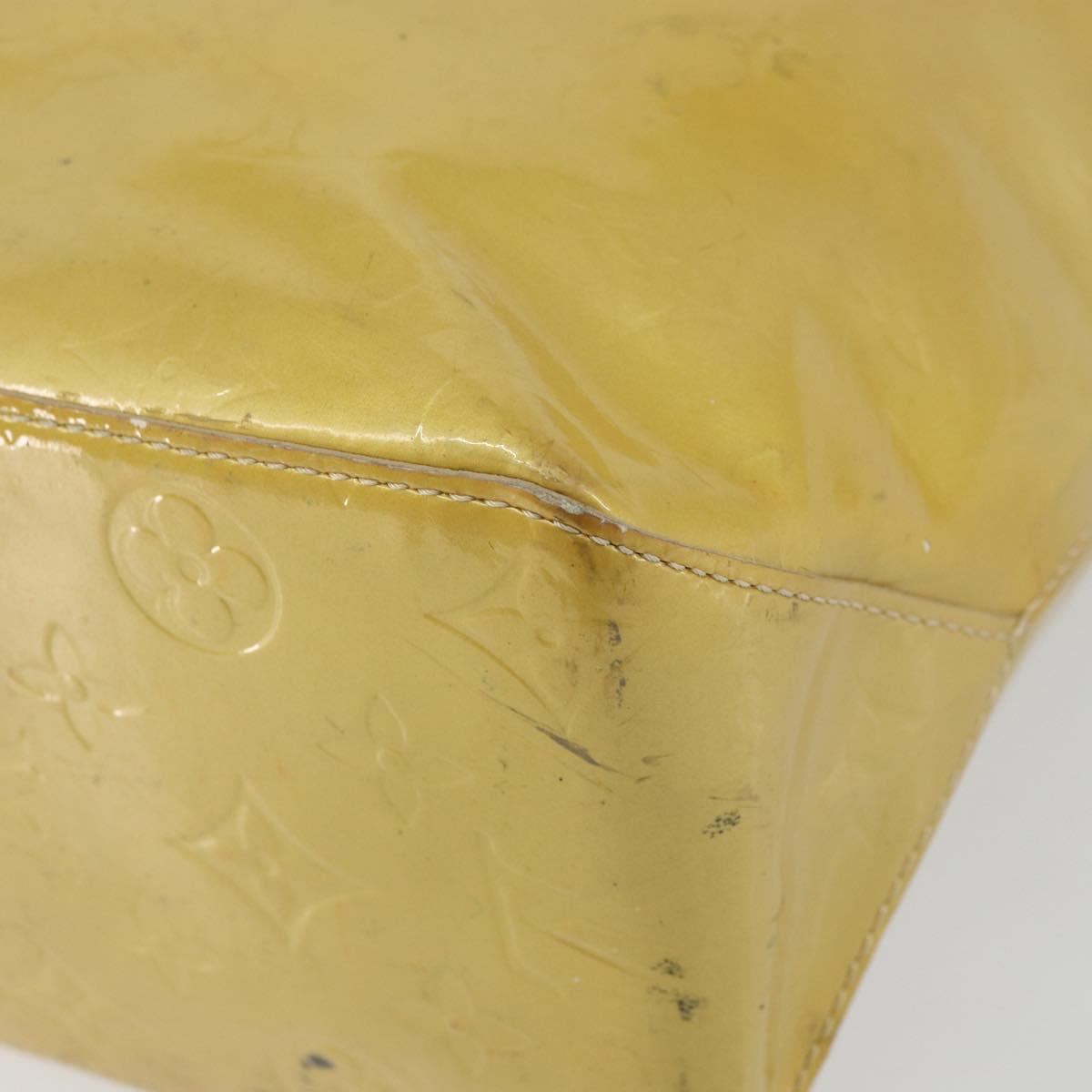 LOUIS VUITTON Monogram Vernis Reade MM Hand Bag Beige M91141 LV Auth ti3516