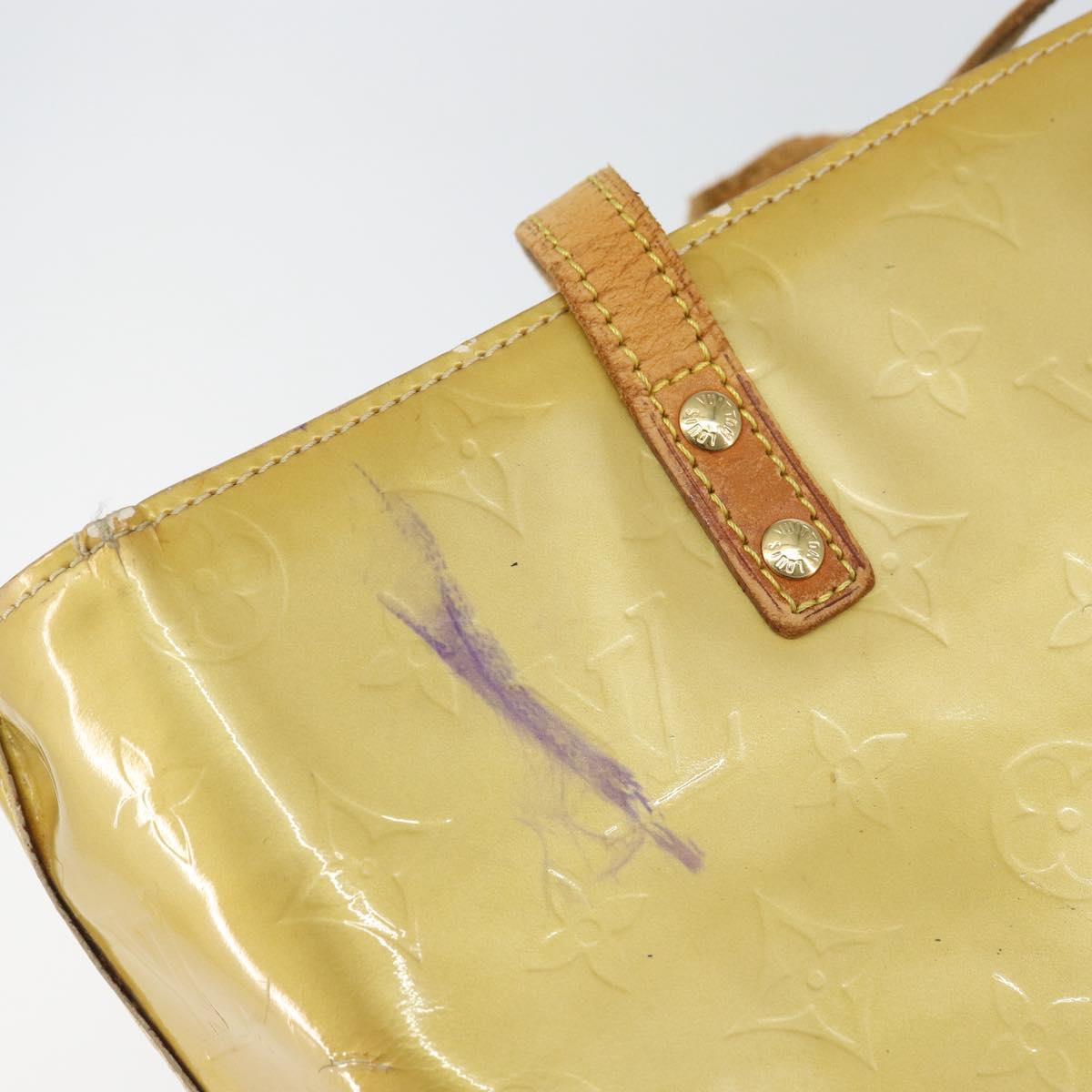 LOUIS VUITTON Monogram Vernis Reade MM Hand Bag Beige M91141 LV Auth ti3516