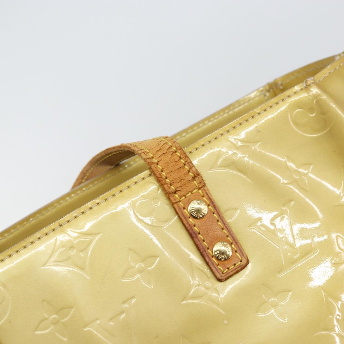 LOUIS VUITTON Monogram Vernis Reade MM Hand Bag Beige M91141 LV Auth ti3516
