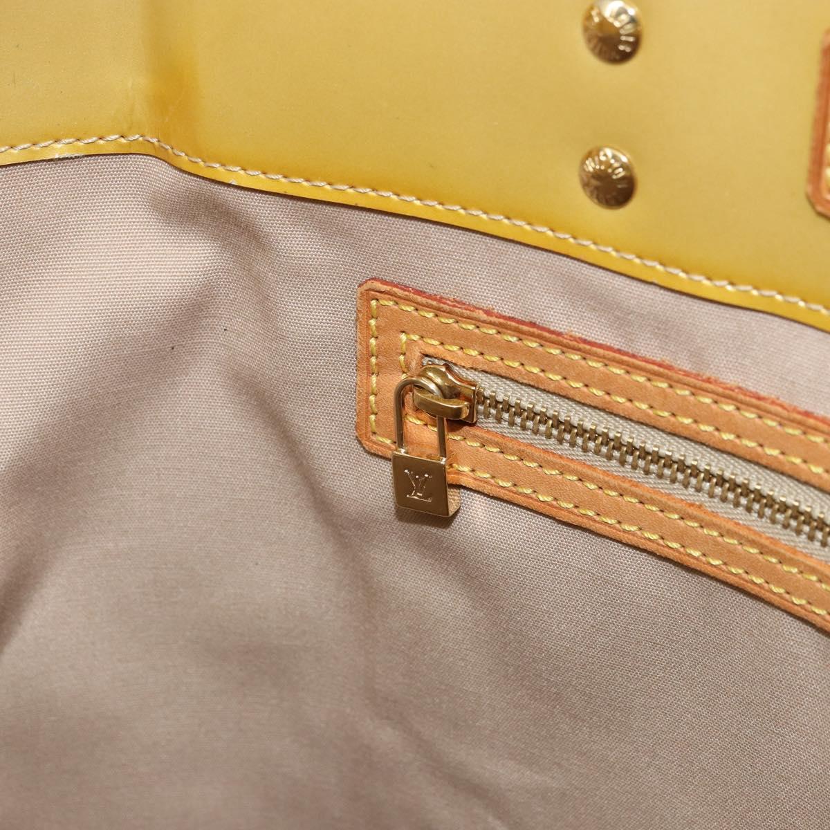 LOUIS VUITTON Monogram Vernis Reade MM Hand Bag Beige M91141 LV Auth ti3516