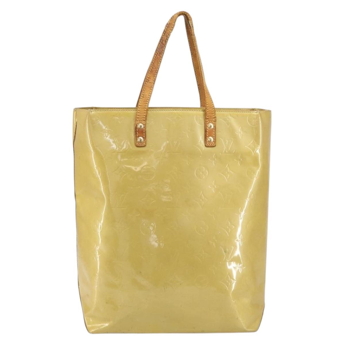 LOUIS VUITTON Monogram Vernis Reade MM Hand Bag Beige M91141 LV Auth ti3516