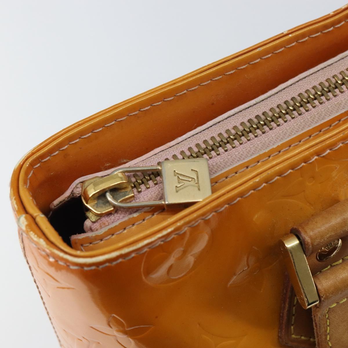 LOUIS VUITTON Monogram Vernis Houston Hand Bag Rose M91054 LV Auth ti3517