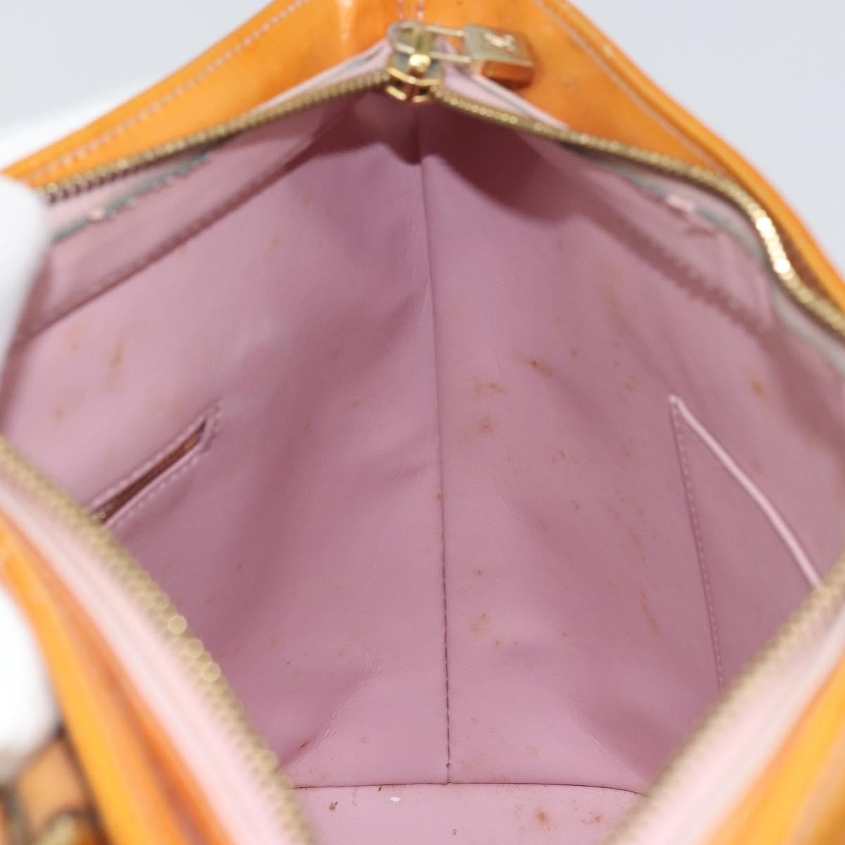 LOUIS VUITTON Monogram Vernis Houston Hand Bag Rose M91054 LV Auth ti3517