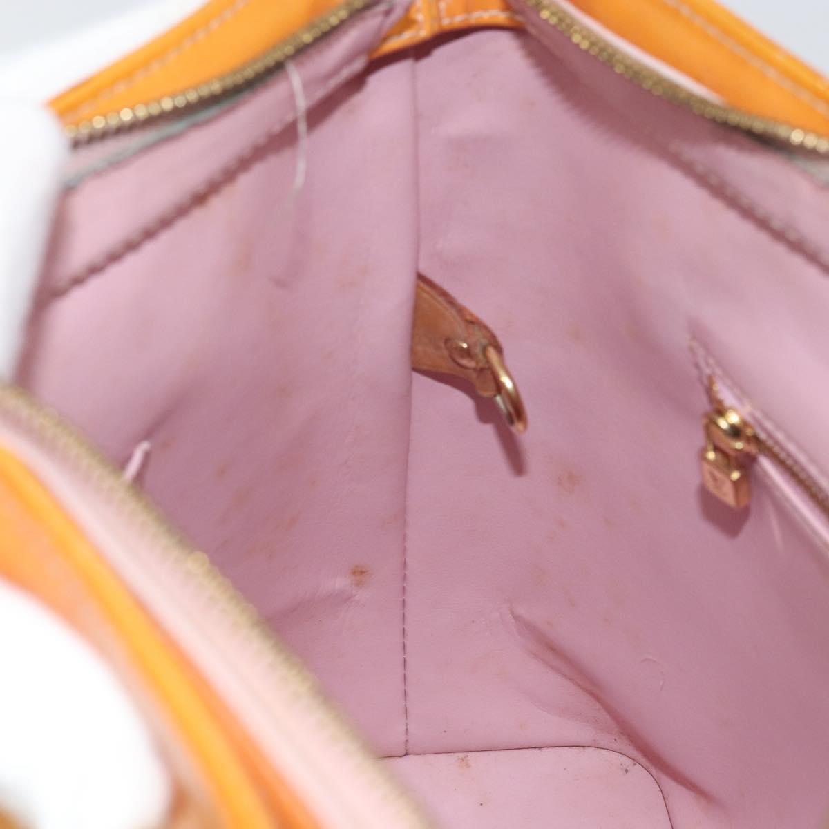 LOUIS VUITTON Monogram Vernis Houston Hand Bag Rose M91054 LV Auth ti3517