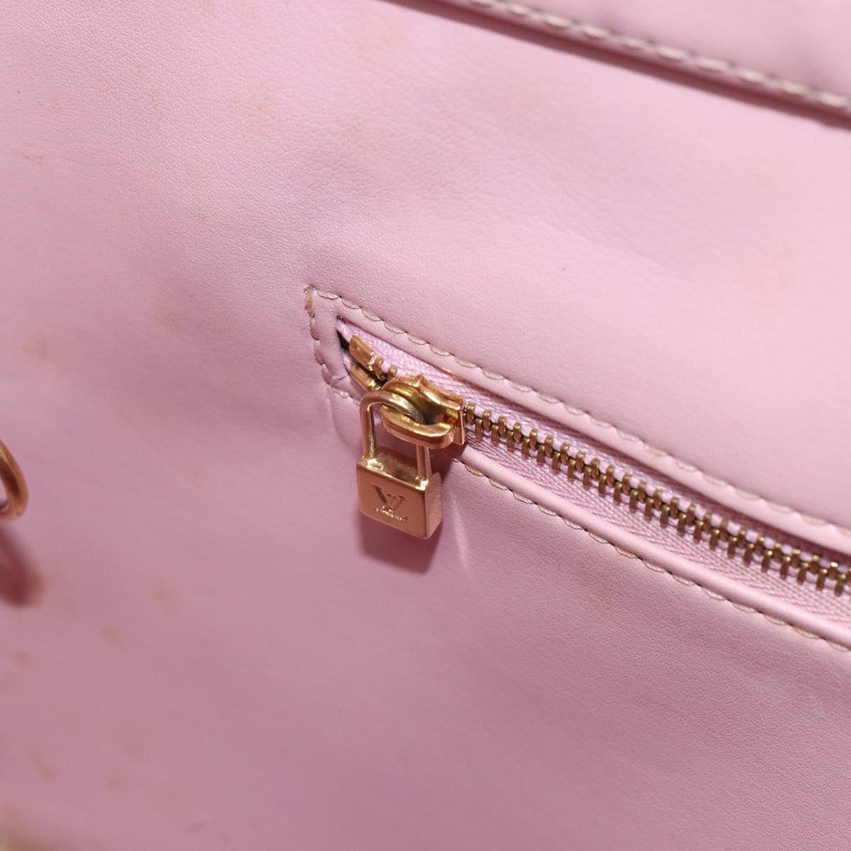 LOUIS VUITTON Monogram Vernis Houston Hand Bag Rose M91054 LV Auth ti3517