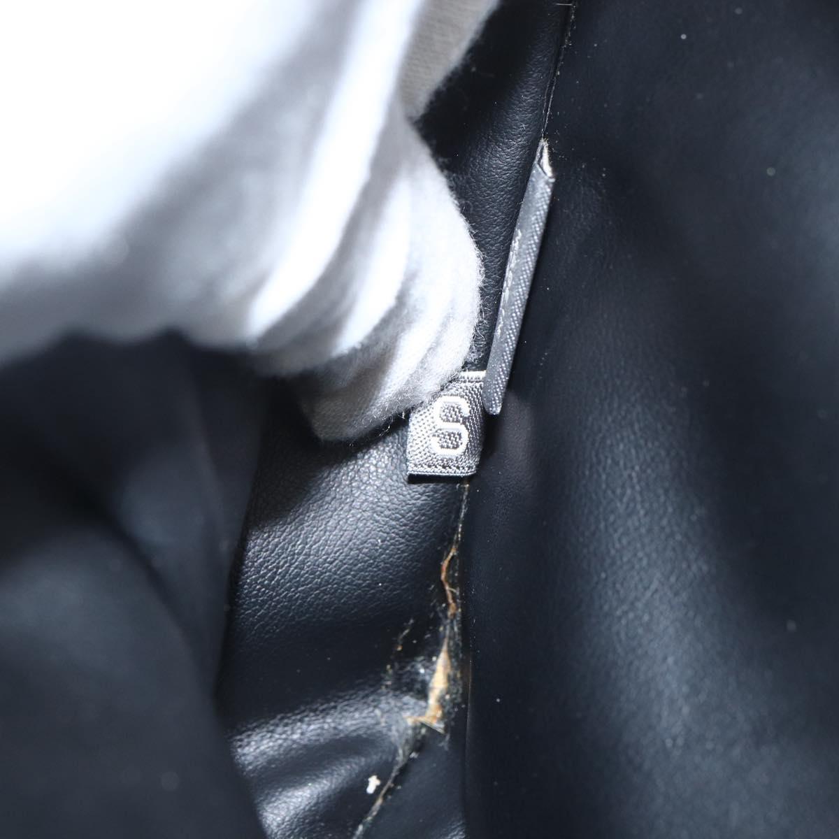 BALLY Quilted Hand Bag Leather White Gold Auth ti3520