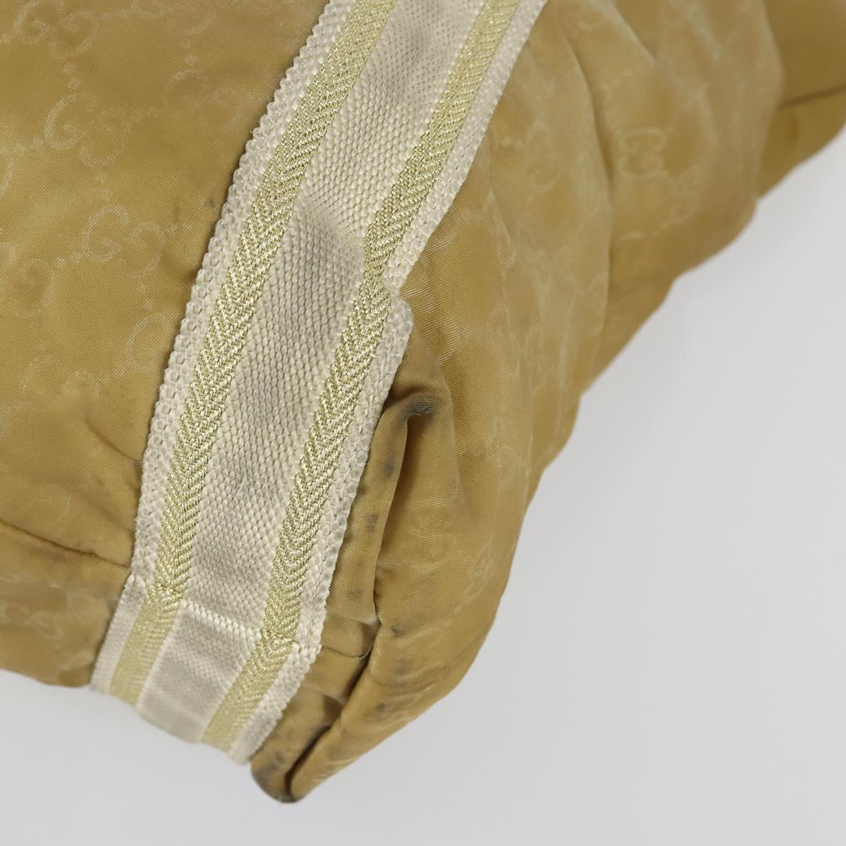 GUCCI GG Canvas Hand Bag Nylon Beige 189669 Auth ti3521