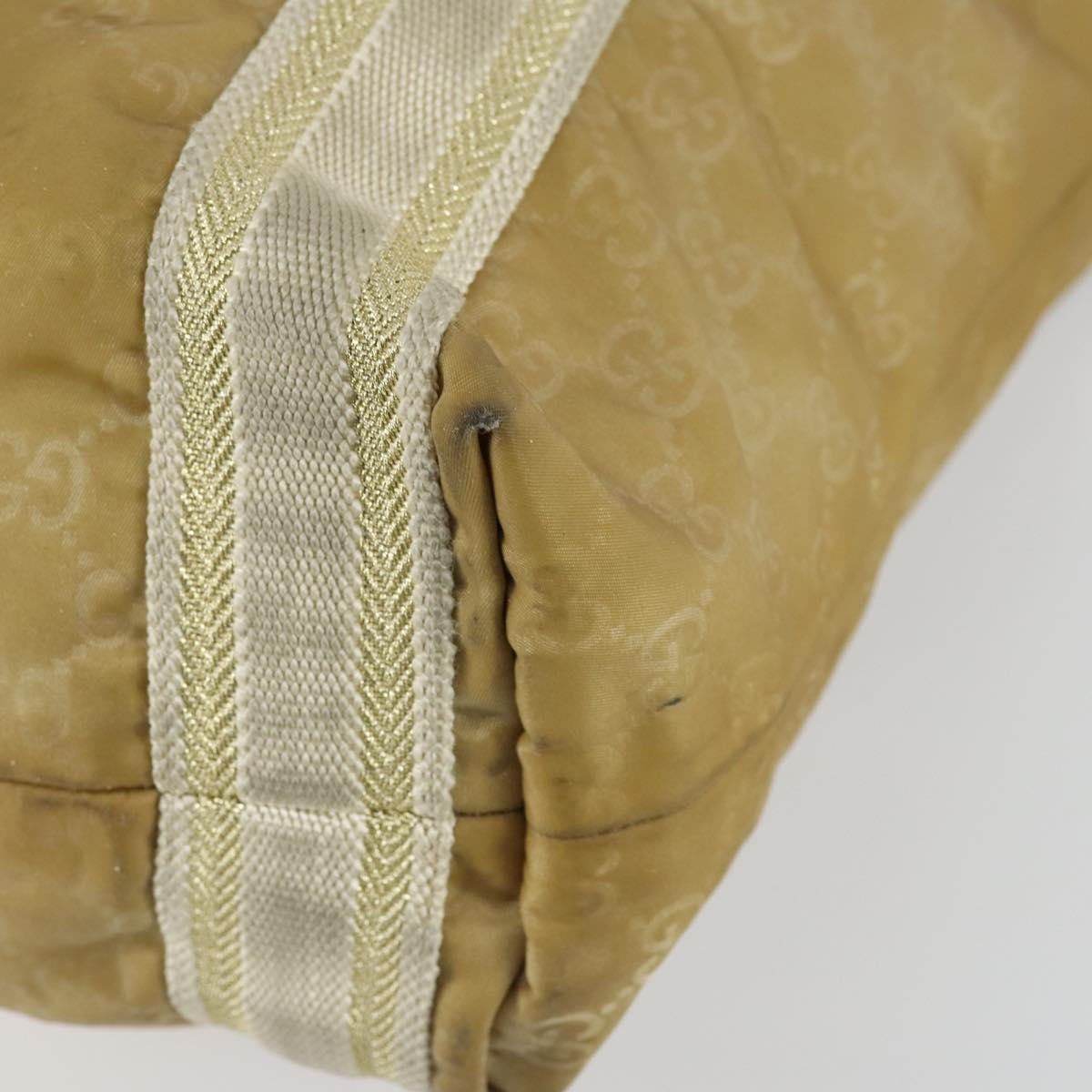 GUCCI GG Canvas Hand Bag Nylon Beige 189669 Auth ti3521