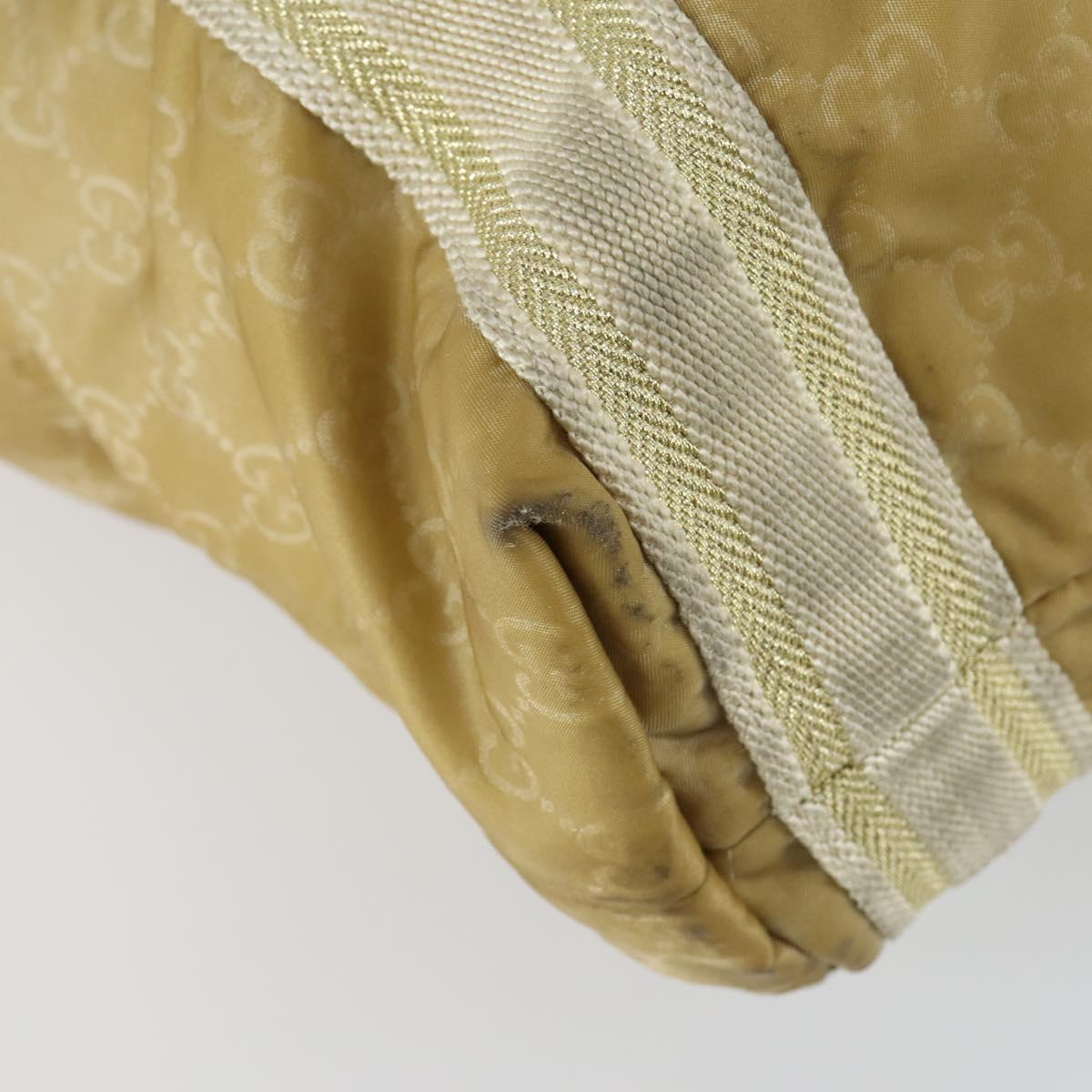 GUCCI GG Canvas Hand Bag Nylon Beige 189669 Auth ti3521