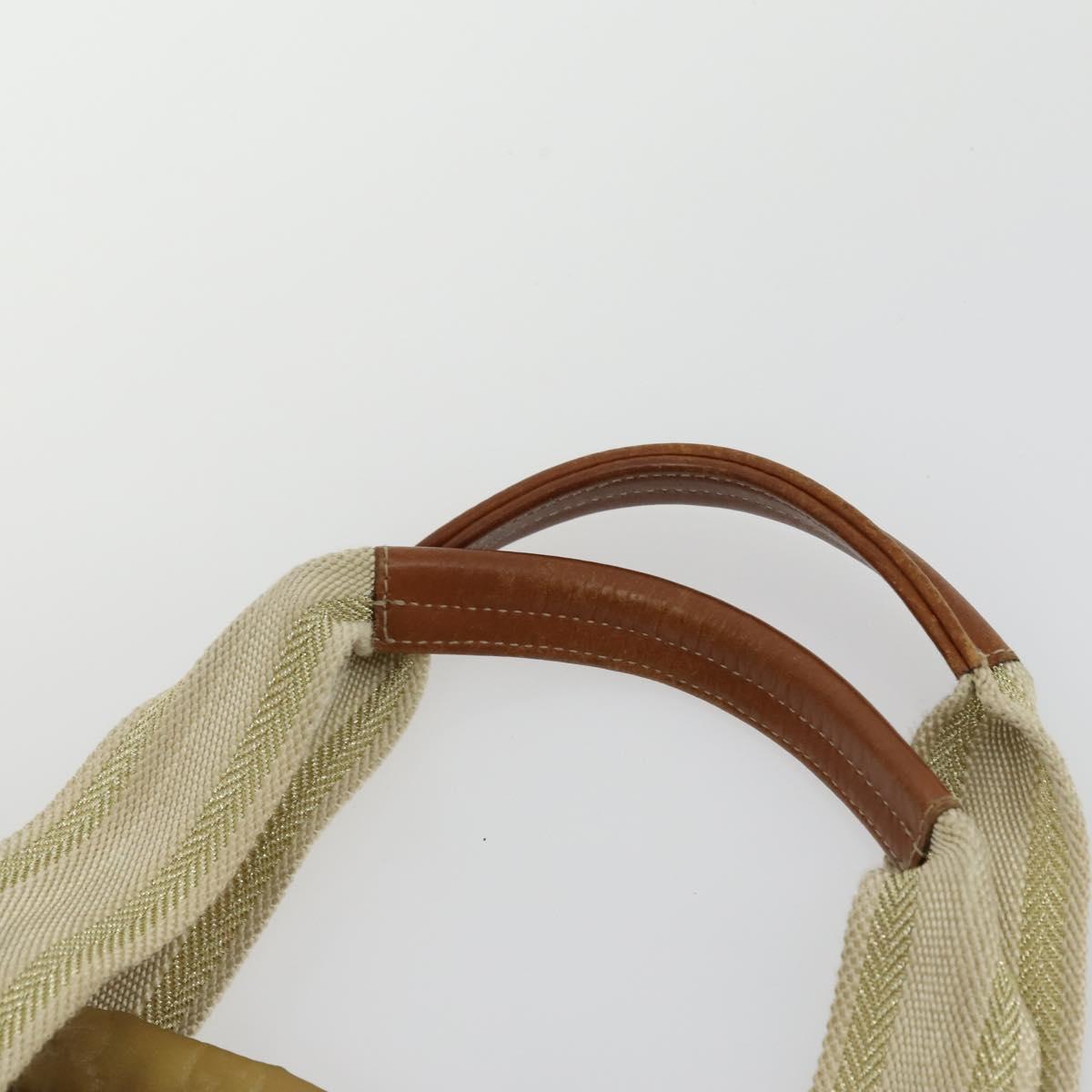 GUCCI GG Canvas Hand Bag Nylon Beige 189669 Auth ti3521