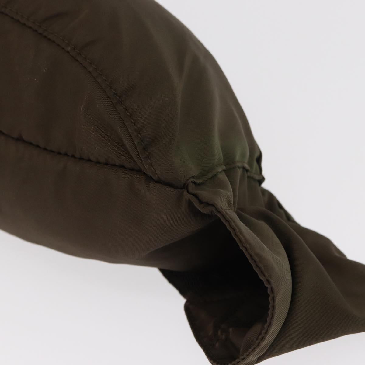 PRADA Waist bag Nylon Khaki Silver Auth ti3529