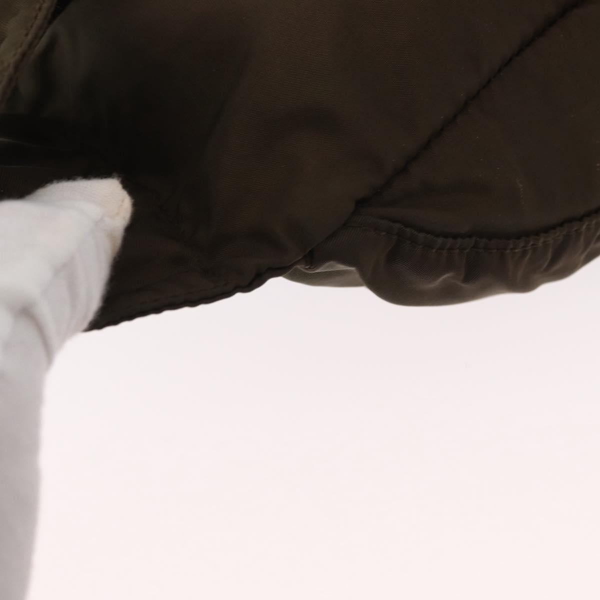 PRADA Waist bag Nylon Khaki Silver Auth ti3529