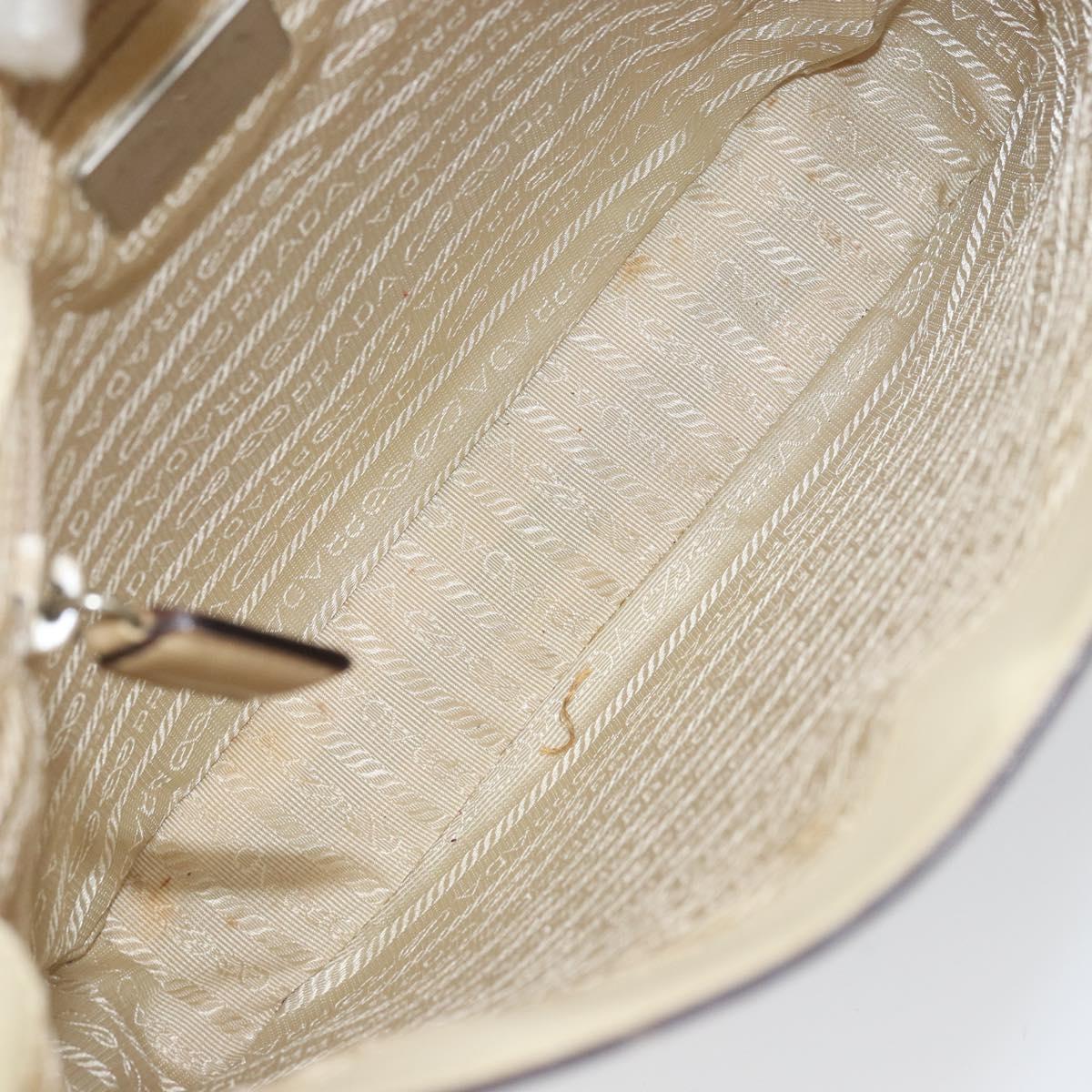 PRADA Shoulder Bag Patent leather Beige Auth ti3531