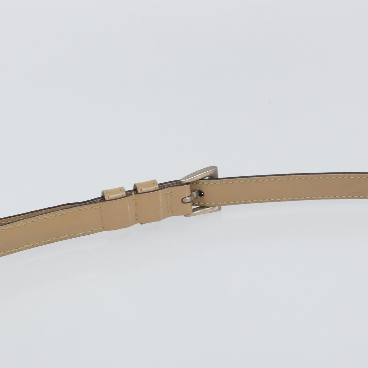 PRADA Shoulder Bag Patent leather Beige Auth ti3531