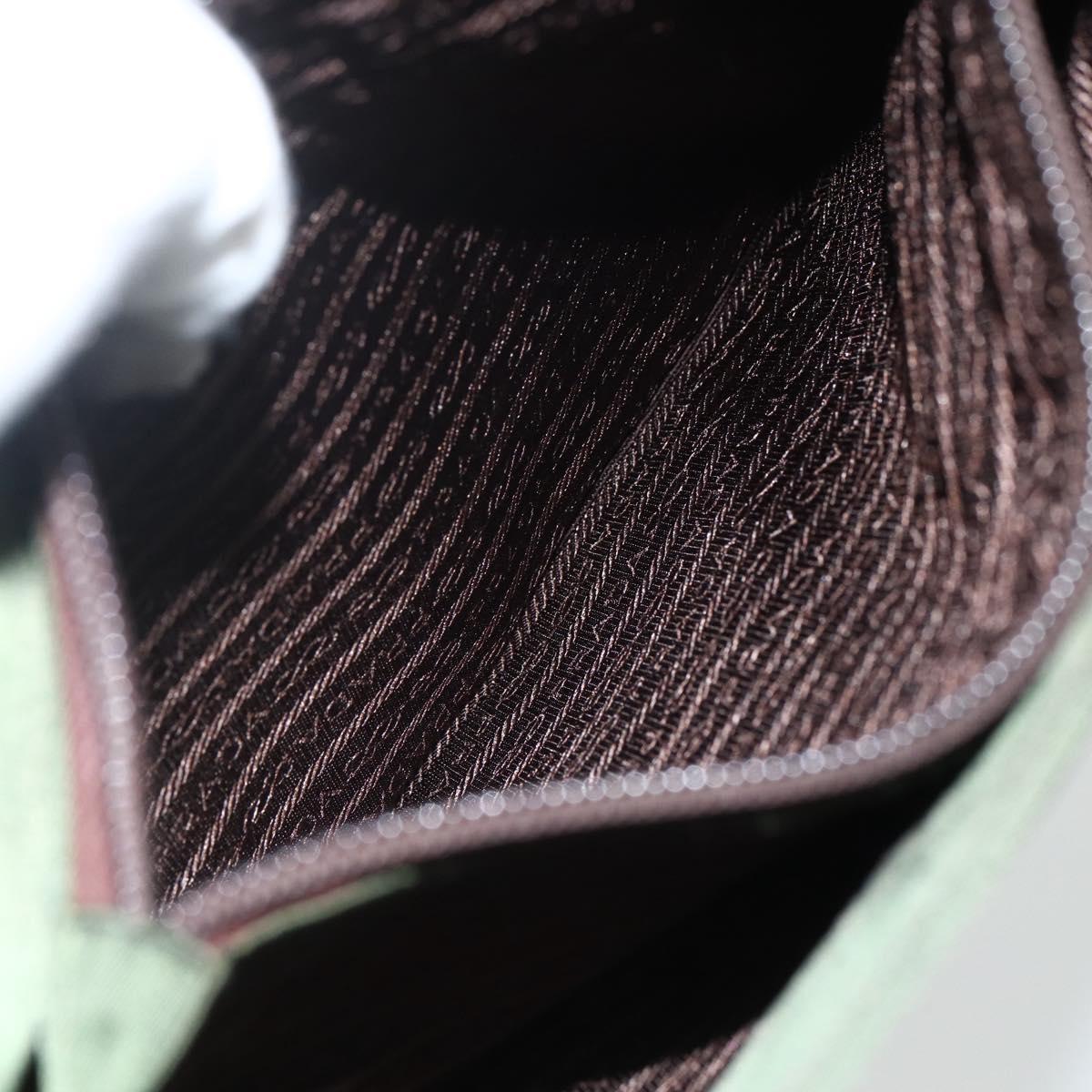 PRADA Shoulder Bag Nylon Khaki Silver Auth ti3532