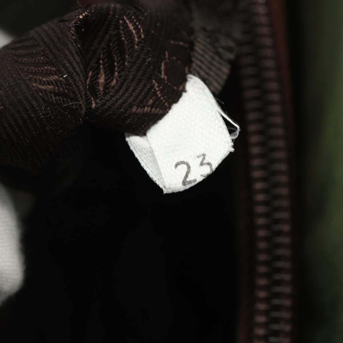 PRADA Shoulder Bag Nylon Khaki Silver Auth ti3532