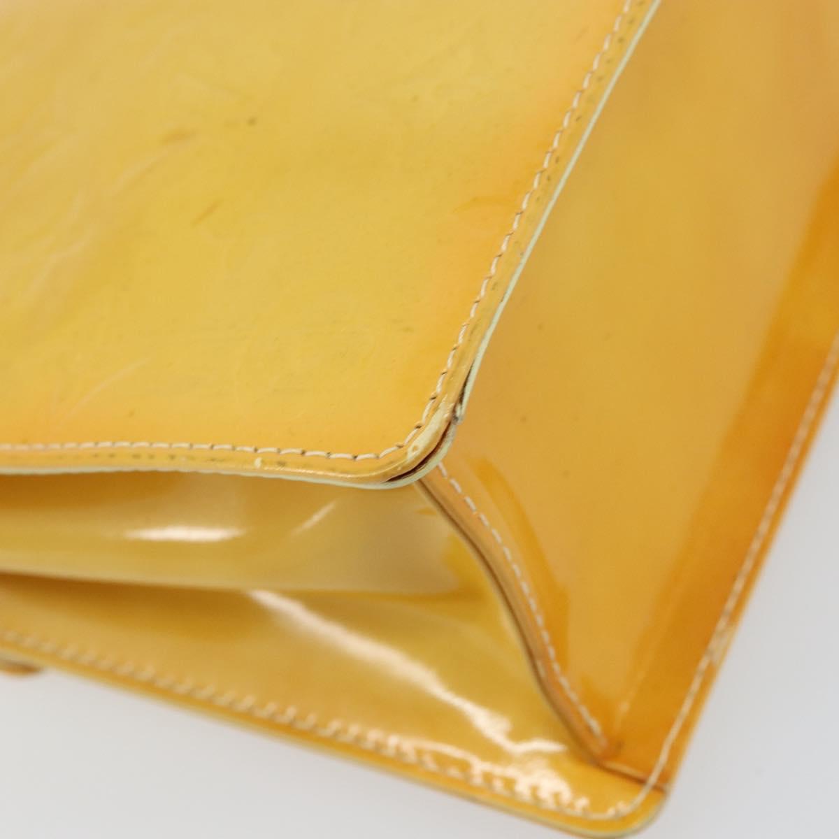 LOUIS VUITTON Monogram Vernis Spring Street Bag Lime Yellow M91068 Auth ti3534