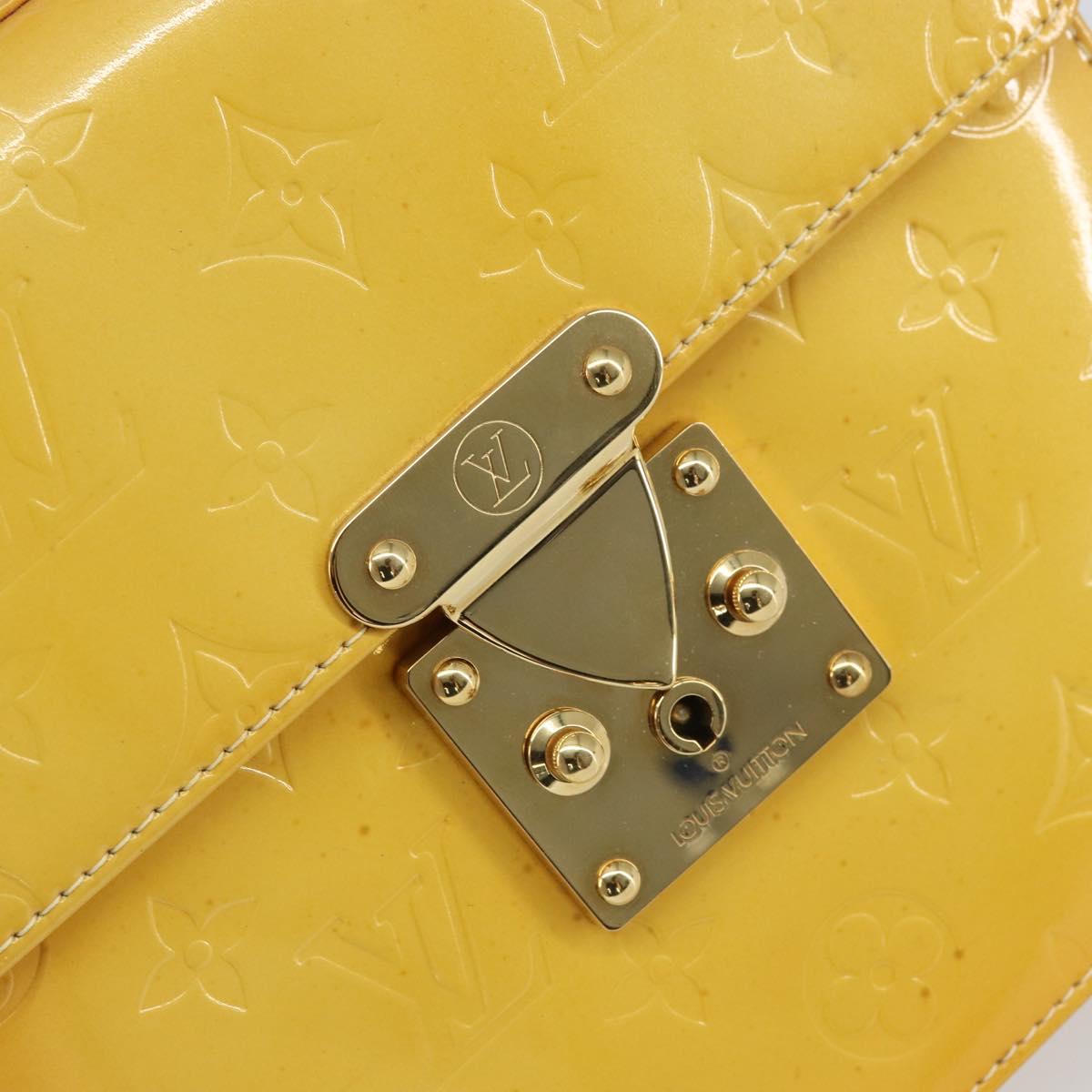 LOUIS VUITTON Monogram Vernis Spring Street Bag Lime Yellow M91068 Auth ti3534