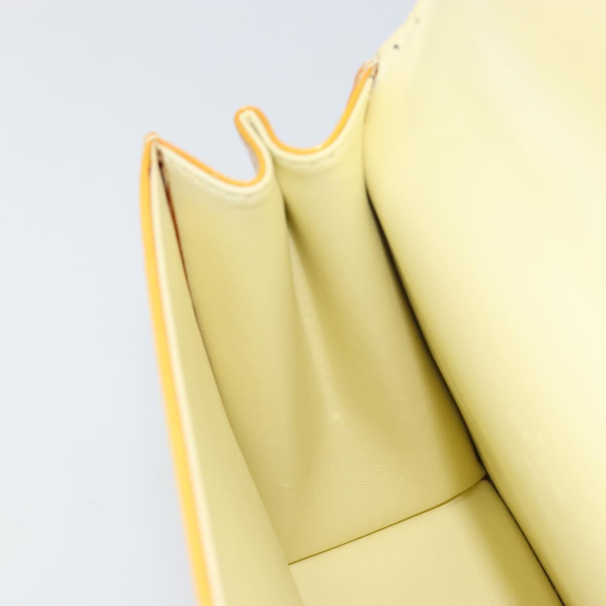 LOUIS VUITTON Monogram Vernis Spring Street Bag Lime Yellow M91068 Auth ti3534