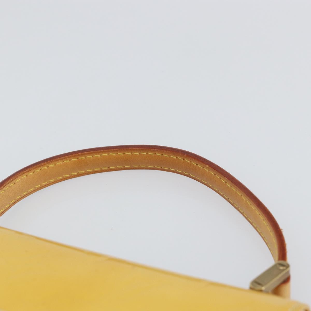 LOUIS VUITTON Monogram Vernis Spring Street Bag Lime Yellow M91068 Auth ti3534