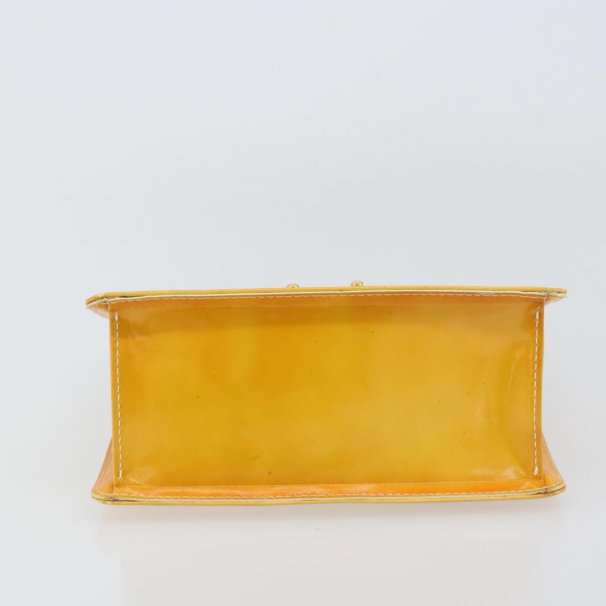 LOUIS VUITTON Monogram Vernis Spring Street Bag Lime Yellow M91068 Auth ti3534